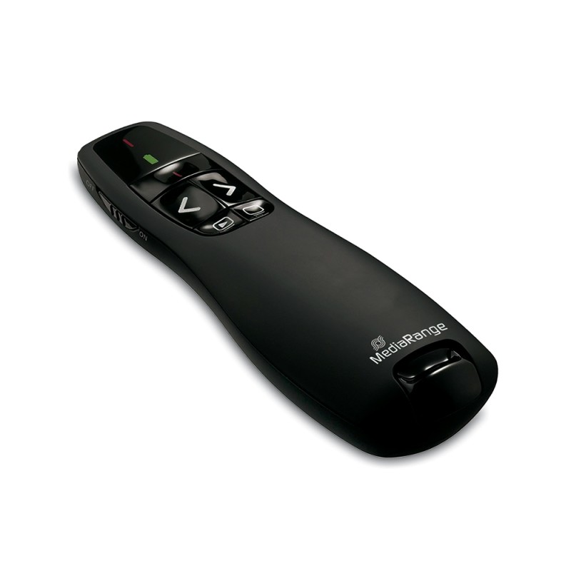 MediaRange 5-button wireless presenter with red laser pointer, black (MROS220)