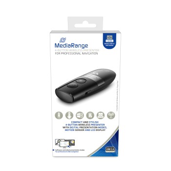 MediaRange Digital 4-button wireless presenter, black/silver (MROS222)
