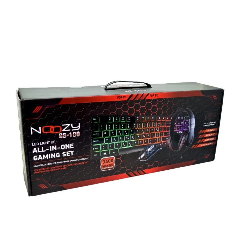 Noozy GS-100 Gaming Set / Gaming Ακουστικά με Μικρόφωνο, 4D Ποντίκι, LED Πληκτρολόγιο και Mousepad
