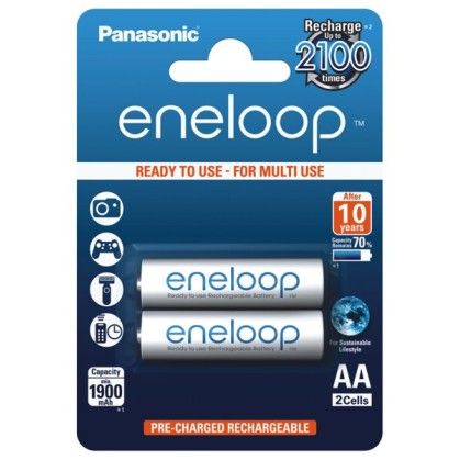 PANASONIC ENELOOP R6 AA 2000mAh BK-3MCCE/2BE BL2