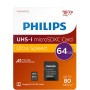Philips MicroSD+adapter class10 UHS1 64GB