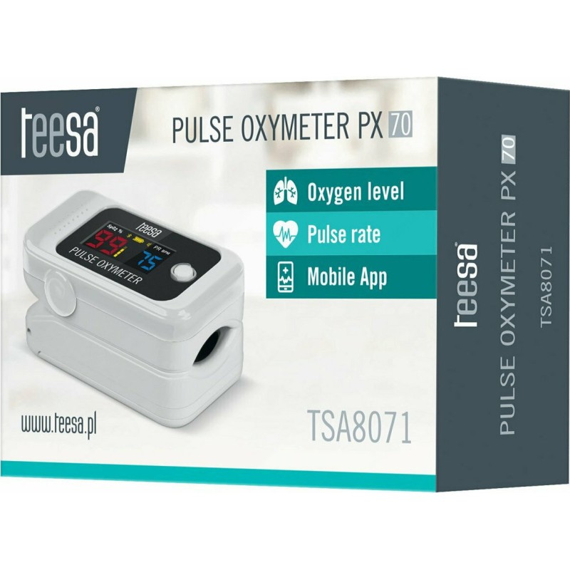 Teesa PX70 Παλμικό Οξύμετρο Δακτύλου με Bluetooth Λευκό