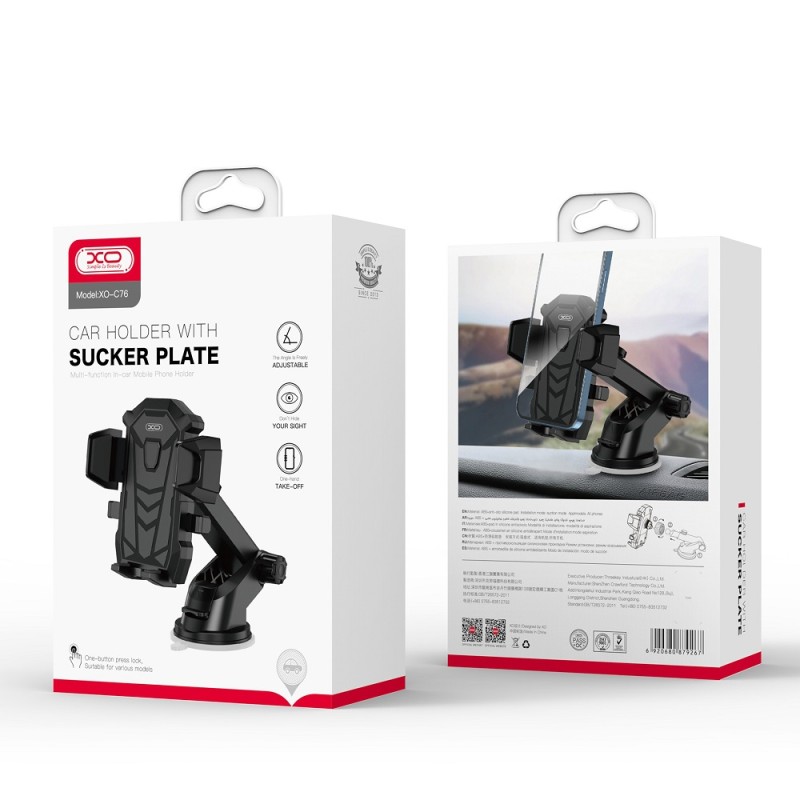 XO C76 car holder black with suction cup