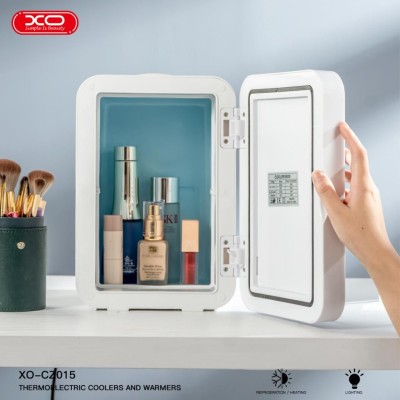 XO CZ015 Μίνι Ψυγείο διπλής χρήσης για το σπίτι και το αυτοκίνητο με καθρέφτη μακιγιάζ 8 λίτρων