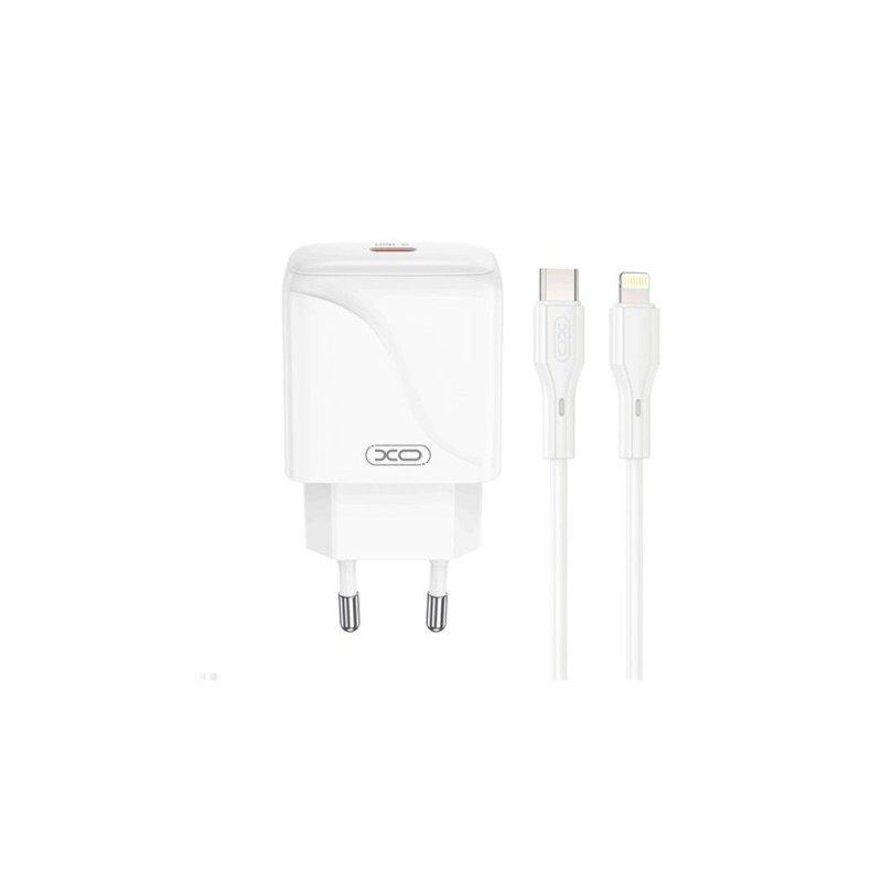 XO L141 φορτιστής 20W, 1 θύρα TYPE-C με καλώδιο PD σε LIGHTNING, Λευκό