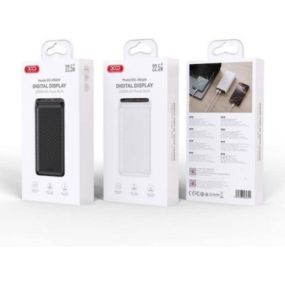 XO PB309, POWERBANK ΓΡΗΓΟΡΗΣ ΦΟΡΤΙΣΗΣ, 20000mAh, 22,5W, ΜΑΥΡΟ