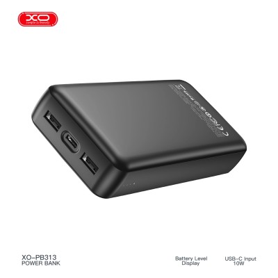 XO PB313 Powerbank 20000mAh Μαύρο