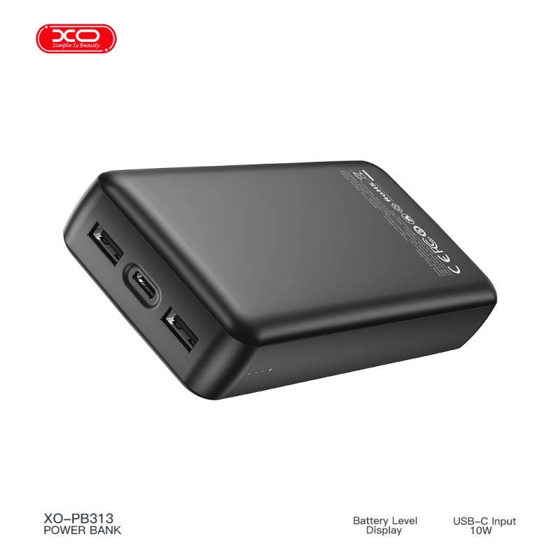 XO PB313 Powerbank 20000mAh Μαύρο