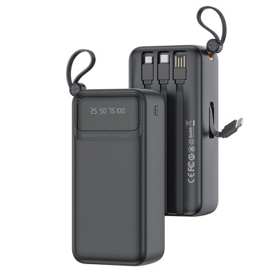 XO PR280 Powerbank 30.000mAh, με 4 ενσωματωμένα καλώδια (USB-A, USB-C, MICRO, LIGHTNING)